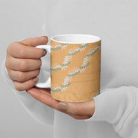 Aloha Pakalana and Puakenikeni Lei Ceramic Mug Gold Hawaiian Pattern - Polynesian Pride