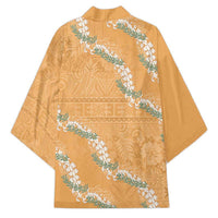 Aloha Pakalana and Puakenikeni Lei Kimono Gold Hawaiian Pattern - Polynesian Pride