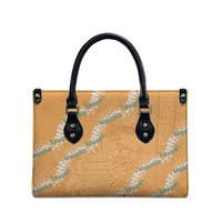 Aloha Pakalana and Puakenikeni Lei Leather Bag Gold Hawaiian Pattern LT9 - Polynesian Pride