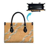 Aloha Pakalana and Puakenikeni Lei Leather Bag Gold Hawaiian Pattern LT9 - Polynesian Pride