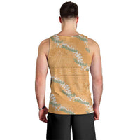 Aloha Pakalana and Puakenikeni Lei Men Tank Top Gold Hawaiian Pattern