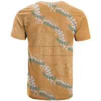 Aloha Pakalana and Puakenikeni Lei T Shirt Gold Hawaiian Pattern