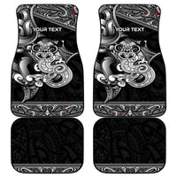 Personalised New Zealand Potae Pango Cricket Car Mats Special Maori Hei Tiki Tribal Tattoo
