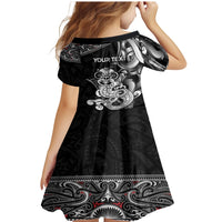 Personalised New Zealand Potae Pango Cricket Family Matching Mermaid Dress and Hawaiian Shirt Special Maori Hei Tiki Tribal Tattoo