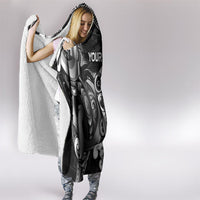 Personalised New Zealand Potae Pango Cricket Hooded Blanket Special Maori Hei Tiki Tribal Tattoo
