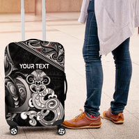 Personalised New Zealand Potae Pango Cricket Luggage Cover Special Maori Hei Tiki Tribal Tattoo