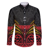 Custom Papua New Guinea Cricket Family Matching Off The Shoulder Long Sleeve Dress and Hawaiian Shirt PNG Emblem Mix Polyneisan Pattern