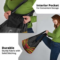 Custom Papua New Guinea Cricket Grocery Bag PNG Emblem Mix Polyneisan Pattern