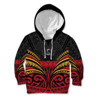 Custom Papua New Guinea Cricket Kid Hoodie PNG Emblem Mix Polyneisan Pattern
