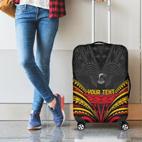 Custom Papua New Guinea Cricket Luggage Cover PNG Emblem Mix Polyneisan Pattern LT9 - Polynesian Pride