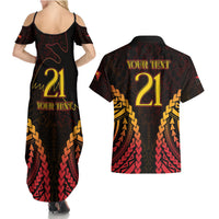 Custom Papua New Guinea Cricket Couples Matching Summer Maxi Dress and Hawaiian Shirt Go Barramundis