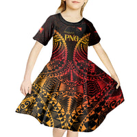 Custom Papua New Guinea Cricket Kid Short Sleeve Dress Go Barramundis LT9 - Polynesian Pride