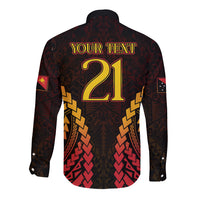 Custom Papua New Guinea Cricket Long Sleeve Button Shirt Go Barramundis LT9 - Polynesian Pride