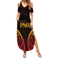Custom Papua New Guinea Cricket Summer Maxi Dress Go Barramundis LT9 Women Black - Polynesian Pride
