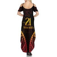 Custom Papua New Guinea Cricket Summer Maxi Dress Go Barramundis LT9 - Polynesian Pride