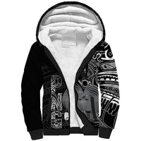 Custom Papua New Guinea Cricket Sherpa Hoodie Tribal Bird of Paradise Tattoo LT9 Unisex Black - Polynesian Pride