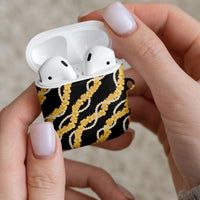 Aloha Melemele Hibiscus Pikake Lei AirPods Case Hawaiian Quilt Pattern