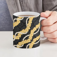Aloha Melemele Hibiscus Pikake Lei Ceramic Mug Hawaiian Quilt Pattern