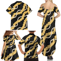 Aloha Melemele Hibiscus Pikake Lei Family Matching Summer Maxi Dress and Hawaiian Shirt Hawaiian Quilt Pattern