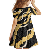 Aloha Melemele Hibiscus Pikake Lei Kid Short Sleeve Dress Hawaiian Quilt Pattern