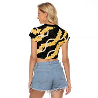 Aloha Melemele Hibiscus Pikake Lei Raglan Cropped T Shirt Hawaiian Quilt Pattern