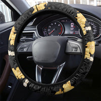 Aloha Melemele Hibiscus Pikake Lei Steering Wheel Cover Hawaiian Quilt Pattern LT9 - Polynesian Pride