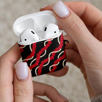 Aloha Ula'ula Hibiscus Pikake Lei AirPods Case Hawaiian Quilt Pattern