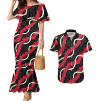 Aloha Ula'ula Hibiscus Pikake Lei Couples Matching Mermaid Dress and Hawaiian Shirt Hawaiian Quilt Pattern