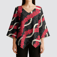 Aloha Ula'ula Hibiscus Pikake Lei Kimono Sleeve Blouse Hawaiian Quilt Pattern