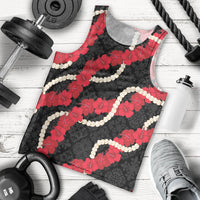 Aloha Ula'ula Hibiscus Pikake Lei Men Tank Top Hawaiian Quilt Pattern