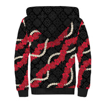 Aloha Ula'ula Hibiscus Pikake Lei Sherpa Hoodie Hawaiian Quilt Pattern LT9 - Polynesian Pride