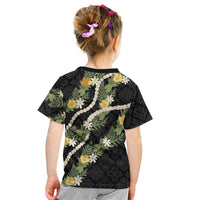 Puakenikeni Anthurium Pikake Lei Kid T Shirt Hawaiian Quilt Pattern LT9 - Polynesian Pride