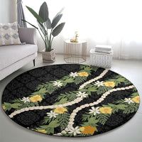 Puakenikeni Anthurium Pikake Lei Round Carpet Hawaiian Quilt Pattern