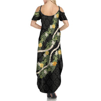 Puakenikeni Anthurium Pikake Lei Summer Maxi Dress Hawaiian Quilt Pattern LT9 - Polynesian Pride