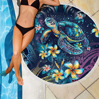 Plumeria Turtles Traditional Tribal Beach Blanket