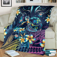 Plumeria Turtles Traditional Tribal Blanket