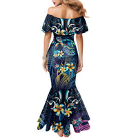 Plumeria Turtles Traditional Tribal Family Matching Mermaid Dress and Hawaiian Shirt