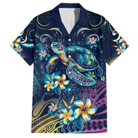 Plumeria Turtles Traditional Tribal Family Matching Tank Maxi Dress and Hawaiian Shirt