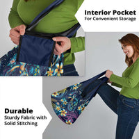 Plumeria Turtles Traditional Tribal Grocery Bag