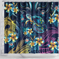 Plumeria Turtles Traditional Tribal Shower Curtain