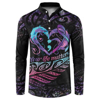 Personalised Your Life Matters Button Sweatshirt Suicide Prevention Awareness Semicolon Heart