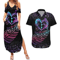 Personalised Your Life Matters Couples Matching Summer Maxi Dress and Hawaiian Shirt Suicide Prevention Awareness Semicolon Heart