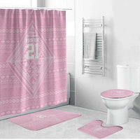 Custom New Zealand Basketball Indigenous Bathroom Set LT9 Bathroom Set (4 pcs) Pink - Polynesian Pride