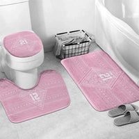 Custom New Zealand Basketball Indigenous Bathroom Set LT9 Mat Set Only (3 pcs) One Size Pink - Polynesian Pride