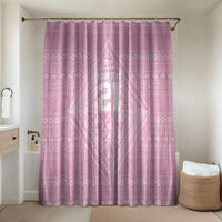 Custom New Zealand Basketball Indigenous Bathroom Set LT9 Shower Curtain Only Pink - Polynesian Pride