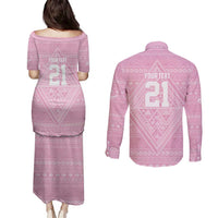 Custom New Zealand Basketball Indigenous Couples Matching Puletasi and Long Sleeve Button Shirt LT9 - Polynesian Pride