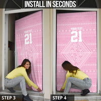 Custom New Zealand Basketball Indigenous Door Cover - Polynesian Pride