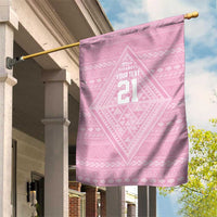 Custom New Zealand Basketball Indigenous Garden Flag LT9 House Flag Pink - Polynesian Pride
