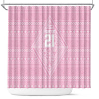 Custom New Zealand Basketball Indigenous Shower Curtain LT9 Pink - Polynesian Pride