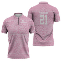 Custom New Zealand Basketball Indigenous Zipper Polo Shirt LT9 - Polynesian Pride